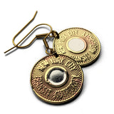 USA NYC 1986-1989 New York City Subway transit token coin earrings Manhattan Brooklyn Bronx Queens E F R trains railroad transportation e000251