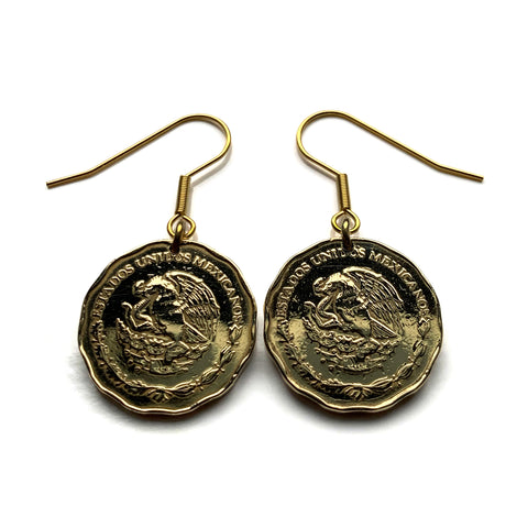 1993 Mexico 50 Centavos coin earrings fashion jewelry Mexican eagle Ecatepec Guadalajara Puebla Juárez Tijuana León Monterrey Zapopan Culiacán Chihuahua Veracruz Toluca Chiapas Pachuca Morelia Durango Hidalgo e000137