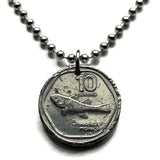 1984 Philippines Pilipinas 10 Sent coin pendant dwarf pygmy Philippine goby fish bia tabios Malabon Rizal Manila Francisco Baltasar n003948
