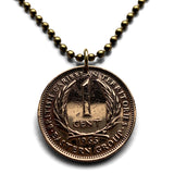 1965 British East Caribbean States 10 Cents coin pendant palm tree fronds Antigua Barbuda Dominica Grenada Saint Lucia Saint Vincent Grenadines Saint Kitts Nevis Anguilla Montserrat Martinique Trinidad Barbados Lesser Antilles Caribbees Leeward n002362