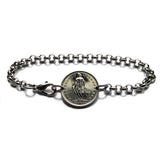 1982 Switzerland Helvetia 1/2 Franc coin bracelet Swiss cross Zurich Bern Geneva Basel Lausanne Winterthur Lucerne St. Gallen Lugano b000198