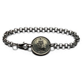 1982 Switzerland Helvetia 1/2 Franc coin bracelet Swiss cross Zurich Bern Geneva Basel Lausanne Winterthur Lucerne St. Gallen Lugano b000198