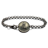 1982 Switzerland Helvetia 1/2 Franc coin bracelet Swiss cross Zurich Bern Geneva Basel Lausanne Winterthur Lucerne St. Gallen Lugano b000198