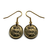 Estonia Eesti 10 Senti coin earrings 3 blue lions riigivapp Tallinn Tartu Narva Parnu Kohtla Jarve Viljandi Maardu Rakvere Voru Lasnamae Maarahvas Oeselians Sinimustvalge Kuressaare Finnic e000309
