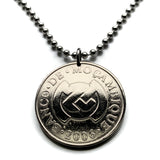 2006 Mozambique 5 Meticas coin pendant timbila Xylophone mbila Chopi people gulu dibinda ngomi mgodo Mzeno Zavala Inhambane Province n003969
