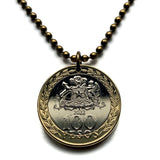 2022 Chile 100 Pesos coin pendant escudo Chileno estrella blanca condor huemul deer Santiago white star Antofogasta Rancagua Temuco n001624