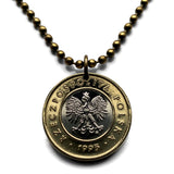 Poland Polska 2 Zlote coin pendant white Polish eagle Warsaw Kraków Poznań Wrocław Łódź Polak Polans Poles Slavs Zakopane Oświęcim Kołobrzeg Kashubians Białystok Białystok Lechitic Kashubian language Gdańsk Szczecin Bydgoszcz Lublin Katowice n001582