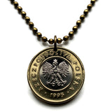 Poland Polska 2 Zlote coin pendant white Polish eagle Warsaw Kraków Poznań Wrocław Łódź Polak Polans Poles Slavs Zakopane Oświęcim Kołobrzeg Kashubians Białystok Białystok Lechitic Kashubian language Gdańsk Szczecin Bydgoszcz Lublin Katowice n001582