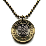 Poland Polska 2 Zlote coin pendant white Polish eagle Warsaw Kraków Poznań Wrocław Łódź Polak Polans Poles Slavs Zakopane Oświęcim Kołobrzeg Kashubians Białystok Białystok Lechitic Kashubian language Gdańsk Szczecin Bydgoszcz Lublin Katowice n001582