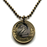 Poland Polska 2 Zlote coin pendant white Polish eagle Warsaw Kraków Poznań Wrocław Łódź Polak Polans Poles Slavs Zakopane Oświęcim Kołobrzeg Kashubians Białystok Białystok Lechitic Kashubian language Gdańsk Szczecin Bydgoszcz Lublin Katowice n001582