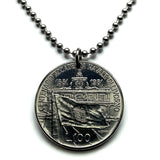 1981 Italy 100 Lire coin pendant Livorno Naval Academy Ligurian Mediterranean Sea Tuscany Fortezza Vecchia Venezia Nuova Ardenza n000675