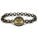 1998 Poland Polska 5 Groszy coin bracelet jewelry white Polish eagle Warsaw Kraków Łódź Wrocław Poznań Gdańsk Szczecin Bydgoszcz Lublin Polak Polonia Zakopane Oświęcim Kołobrzeg Kashubians Białystok b000086