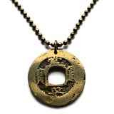 antique! 1727 Korea 1 Mun cash coin pendant Korean jewelry Seoul Busan Incheon Daegu Daejeon Sang Pyong Hun mint treasury Tong Bo Hangul Hanja Joseon Kingdom Baekje Goguryeo Silla n002173c