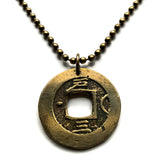 antique! 1727 Korea 1 Mun cash coin pendant Korean jewelry Seoul Busan Incheon Daegu Daejeon Sang Pyong Hun mint treasury Tong Bo Hangul Hanja Joseon Kingdom Baekje Goguryeo Silla n002173c