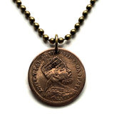 1903 Ethiopia 1/32 Birr coin pendant Lion of Judah king Menelik II Shewa Israelite Jewish tribe Rasta Solomonic dynasty Kebra Nagast n003962