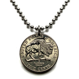 2005 USA Nickel coin pendant American bison buffalo Lewis and Clark Corps of Discovery Expedition Louisiana Purchase Camp Dubois n003987