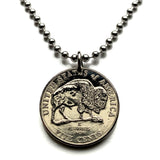 2005 USA Nickel coin pendant American bison buffalo Lewis and Clark Corps of Discovery Expedition Louisiana Purchase Camp Dubois n003987