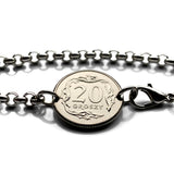 Poland Polska 20 Groszy coin bracelet jewelry white Polish eagle Warsaw Krakow Poznań Wrocław Lublin Łódź Polak Poles Katowice Tyniec Gdańsk Bydgoszcz Zamość Zakopane Oświęcim Kołobrzeg Białystokn b000081