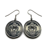 1952 Laos 20-Cent-Münzanhänger Elefanten Vientiane Muang Lao Indochinesisches Pii Mai Tai-Volk Pathet Lao Pha That Luang Französisch-Indochina Lan Xang Hom Khao Tai-Kadai-Sprache Khmu-Volk Songkran n002421