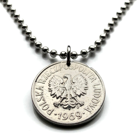 1969 Polen 20 Groszy Münzanhänger Polska Weißer Adler Warschau Krakau Posen Polnisch Polak Westslawen Oświęcim Schloss Wawel n002480