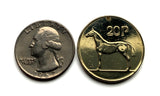 1995 Ireland 20 Pence coin pendant hunting horse stallion thoroughbred Irish harp Dublin Gaelic Drogheda Swords Dundalk Ulster n000253