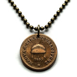 1895 Hungary Magyars 2 Filler coin pendant necklace jewelry Hungarian Holy Crown of Saint Stephen Szent Korona Budapest Debrecen Szeged Miskolc Pécs Győr Gellért Hill Nyíregyháza Jászság Fejér Hajdú-Bihar n000889
