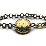 1990 Germany Deutschland 10 Pfennig coin bracelet oak tree seedling planting gardening Berlin Munich Stuttgart Hamburg Cologne Bonn b000188
