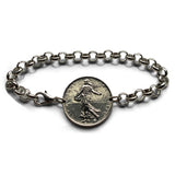 1977 France 1 Franc coin bracelet La Semeuse Sower & Seed Paris Lyon Marseille Lille Toulouse Bordeaux Nantes Strasbourg Montpellier b000190