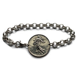 1977 France 1 Franc coin bracelet La Semeuse Sower & Seed Paris Lyon Marseille Lille Toulouse Bordeaux Nantes Strasbourg Montpellier b000190