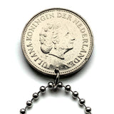 1971 Netherlands Antilles 1 Gulden coin pendant Curacao Aruba Sint Maarten Eustatius Bonaire Saba Willemstad Oranjestad Philipsburg n003965