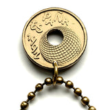 1992 España Spain 25 Pesetas coin pendant Sevilla Fortaleza Torre del Oro watchtower El Arenal Andalusia Guadalquivir Cartuja Island n002064