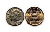 1973 Sweden Sverige 5 Ore coin pendant necklace Tre Kroner Swedish 3 crowns Stockholm Malmo Orebro Uppsala Linkoping Svear Svealand Swedes Gotaland Norrland Goteborg Scandinavia Nordic Vasteras Helsingborg Norrkoping Scania Vikings Norsemen Sami n000418