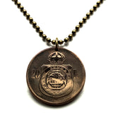 1869 Brazil 20 Reis coin pendant brasão de armas São Paulo Recife Pernambuco Bahia Minas Gerais Pelourinho Belem Santa Catarina n000938