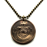 1869 Brazil 20 Reis coin pendant brasão de armas São Paulo Recife Pernambuco Bahia Minas Gerais Pelourinho Belem Santa Catarina n000938