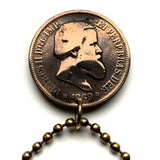 1869 Brazil 20 Reis coin pendant brasão de armas São Paulo Recife Pernambuco Bahia Minas Gerais Pelourinho Belem Santa Catarina n000938