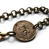 1901 Netherlands Nederland 1 Cent coin chain rolo link bracelet jewelry Dutch lion Amsterdam Holland Utrecht The Hague Leiden Eindhoven Rotterdam Ajax De Wallen Tilburg Haarlem Groningen Delft Maastricht Randstad b000160