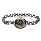 1968 Denmark Danmark 25 Ore coin bracelet Danish crown initial R Danes Copenhagen Aarhus Odense Aalborg Jutland Scandinavian Zealand b000189