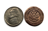 1899 Russland 1 Kopeke Münze Anhänger Halskette Schmuck Russischer Adler Moskau Sankt Petersburg Jekaterinburg Kasan Novosibirsk Novgorod Novosibirsk Sotschi Ostslawisch Wolgograd Roter Platz Omsk Samara Tataren Sibirien n000854