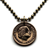 1952 Netherlands Nederland 1 Cent coin pendant Dutch Queen Juliana Holland Amsterdam Rotterdam Utrecht Groningen Almere The Hague Dam Square Haarlem Leiden Eindhoven Stad Breda Nijmegen Gouda Delft Low Countries Tilburg Ajax Nijmegen De Wallen n002568