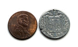 1945 Spanien 5 Centimos Münzanhänger Kastilien Leon Aragon Navarra Granada Spanische Krone Sevilla Malaga Granada Cataluña España Baskisch n002951