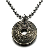 1913 Dutch East Indies Indonesia Netherlands 5 Cent coin pendant rice plant Jakarta Borneo Batam Prambanan Borobudur Bali Minangkabau n000968