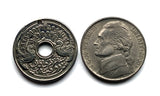 1913 Dutch East Indies Indonesia Netherlands 5 Cent coin pendant rice plant Jakarta Borneo Batam Prambanan Borobudur Bali Minangkabau n000968