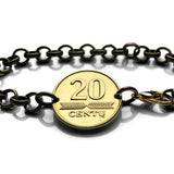 1997 Lithuania Lietuva 20 Centu coin bracelet Vytis horse armored knight Vilnius Vityaz Marijampolė Jonava Utena Curonian Samogitia b000191