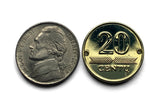 1997 Lithuania Lietuva 20 Centu coin bracelet Vytis horse armored knight Vilnius Vityaz Marijampolė Jonava Utena Curonian Samogitia b000191