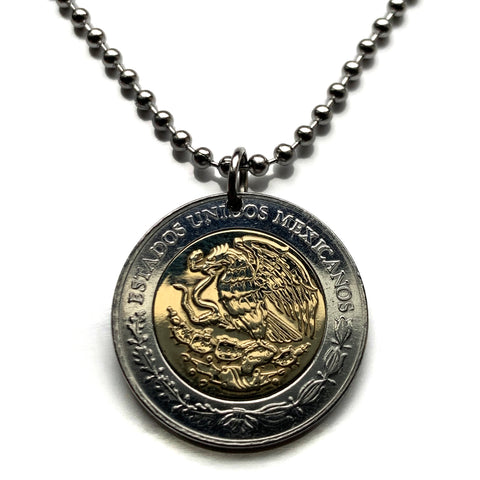 2018 Mexico 5 Pesos coin pendant Mexican eagle aguila Mexicana Ecatepec Juárez Culiacán Jalisco Cuernavaca Oaxaca Tijuana Veracruz Toluca Chiapas Pachuca Guadalajara Morelia Hidalgo Yucatán Monterrey Puebla Cancún León Aztecas Acapulco Durango n000397