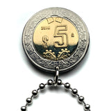 2018 Mexico 5 Pesos coin pendant Mexican eagle aguila Mexicana Ecatepec Juárez Culiacán Jalisco Cuernavaca Oaxaca Tijuana Veracruz Toluca Chiapas Pachuca Guadalajara Morelia Hidalgo Yucatán Monterrey Puebla Cancún León Aztecas Acapulco Durango n000397