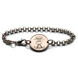 1971 Denmark Danmark 10 Ore coin bracelet initial R Danish royal crown Danes Copenhagen Aarhus Odense Aalborg Scandinavian Zealand b000192