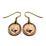 Netherlands Nederland Holland 1 Cent coin earrings Dutch Queen Juliana Amsterdam Utrecht Rotterdam Hague Leiden Eindhoven Tilburg e000701