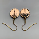 Netherlands Nederland Holland 1 Cent coin earrings Dutch Queen Juliana Amsterdam Utrecht Rotterdam Hague Leiden Eindhoven Tilburg e000701