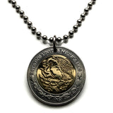 Mexico 2 Pesos coin pendant necklace jewelry Mexican eagle Ecatepec Guadalajara Puebla Juárez Tijuana León Monterrey Acapulco Yucatán Cancún Cuernavaca Oaxaca Jalisco Morelia Toluca Pachuca Chiapas n001126